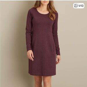 Duluth Trading Co Dress Wearwithall Ponte Knit Long Sleeve Outdoor Purple Size S